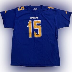 Los Angeles Chargers T-shirt, size L, color blue